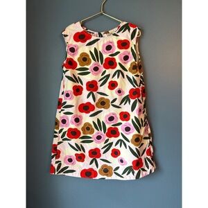 Uniqlo x Marimekko Kids Floral Sleeveless Shift Dress Pink Red